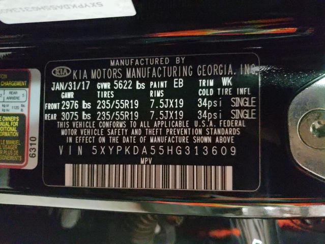 Photo 10 from auction – 2017 KIA SORENTO SX with VIN 5XYPKDA55HG313609