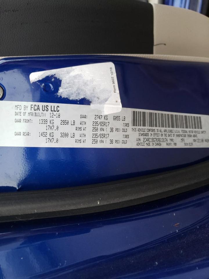 Photo 10 from auction – 2019 CHRYSLER PACIFICA T with VIN 2C4RC1BG7KR613174