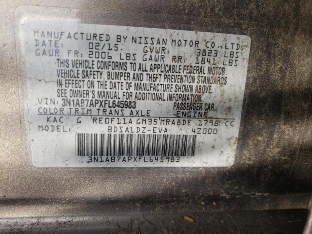Photo 10 from auction – 2015 NISSAN SENTRA S with VIN 3N1AB7APXFL645983