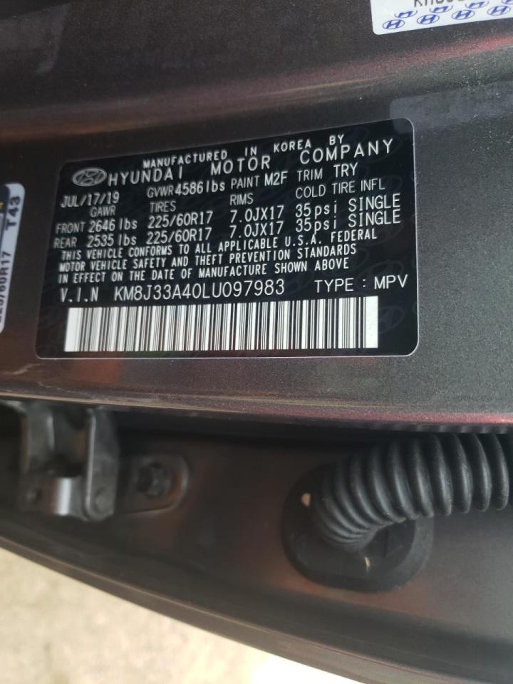 Photo 10 from auction – 2020 HYUNDAI TUCSON LIM with VIN KM8J33A40LU097983