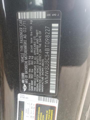 Photo 10 from auction – 2011 MINI COOPER with VIN WMWSU3C54BT098227