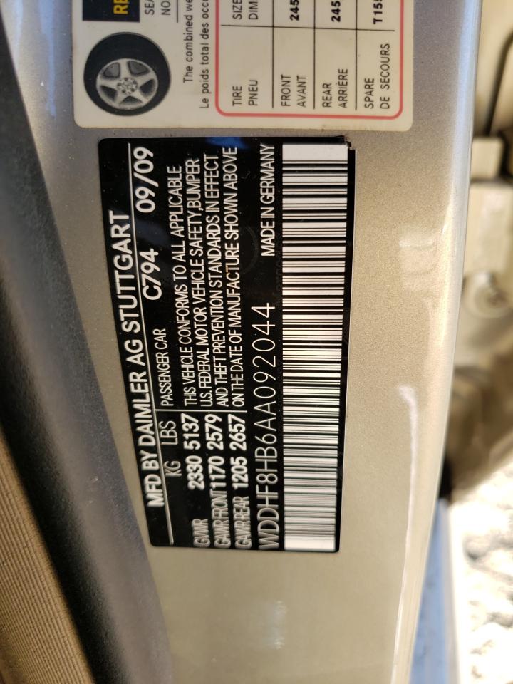 Photo 10 from auction – 2010 MERCEDES-BENZ E 350 4MAT with VIN WDDHF8HB6AA092044