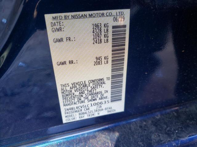 Photo 10 from auction – 2020 NISSAN ALTIMA SR with VIN 1N4BL4CV5LC100635