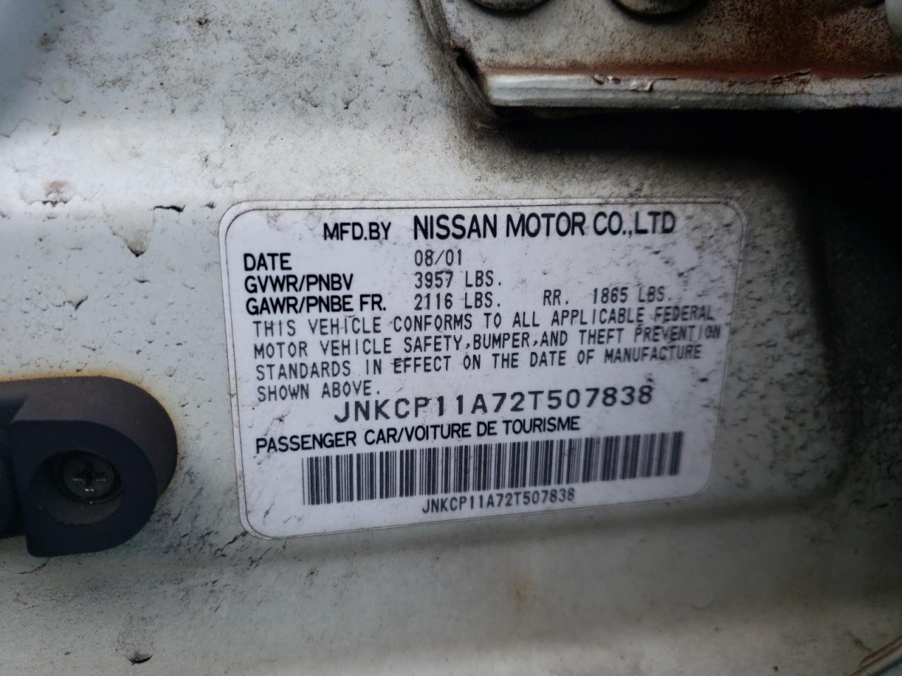 Photo 10 from auction – 2002 INFINITI G20 with VIN JNKCP11A72T507838
