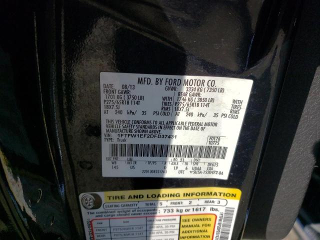 Photo 10 from auction – 2013 FORD F150 SUPER with VIN 1FTFW1EF2DFD37431