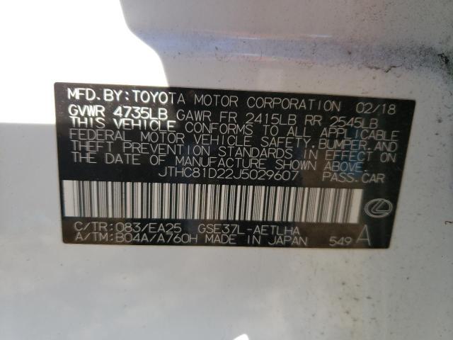 Photo 10 from auction – 2018 LEXUS IS 300 with VIN JTHC81D22J5029607