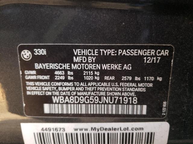 Photo 10 from auction – 2018 BMW 330 XI with VIN WBA8D9G59JNU71918