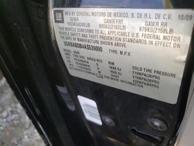Photo 10 from auction – 2010 CHEVROLET HHR LT with VIN 3GNBABDB4AS539090