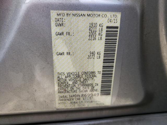 Photo 10 from auction – 2015 NISSAN ALTIMA 2.5 with VIN 1N4AL3AP0FN869949