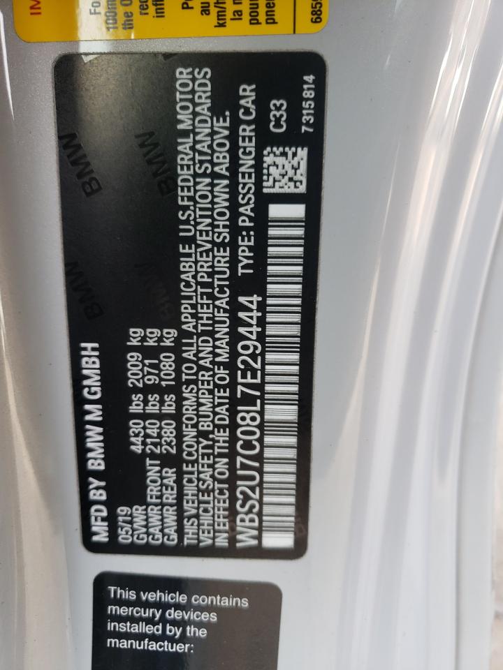 Photo 10 from auction – 2020 BMW M2 COMPETI with VIN WBS2U7C08L7E29444