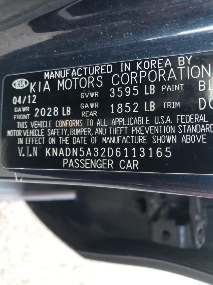 Photo 10 from auction – 2013 KIA RIO EX with VIN KNADN5A32D6113165