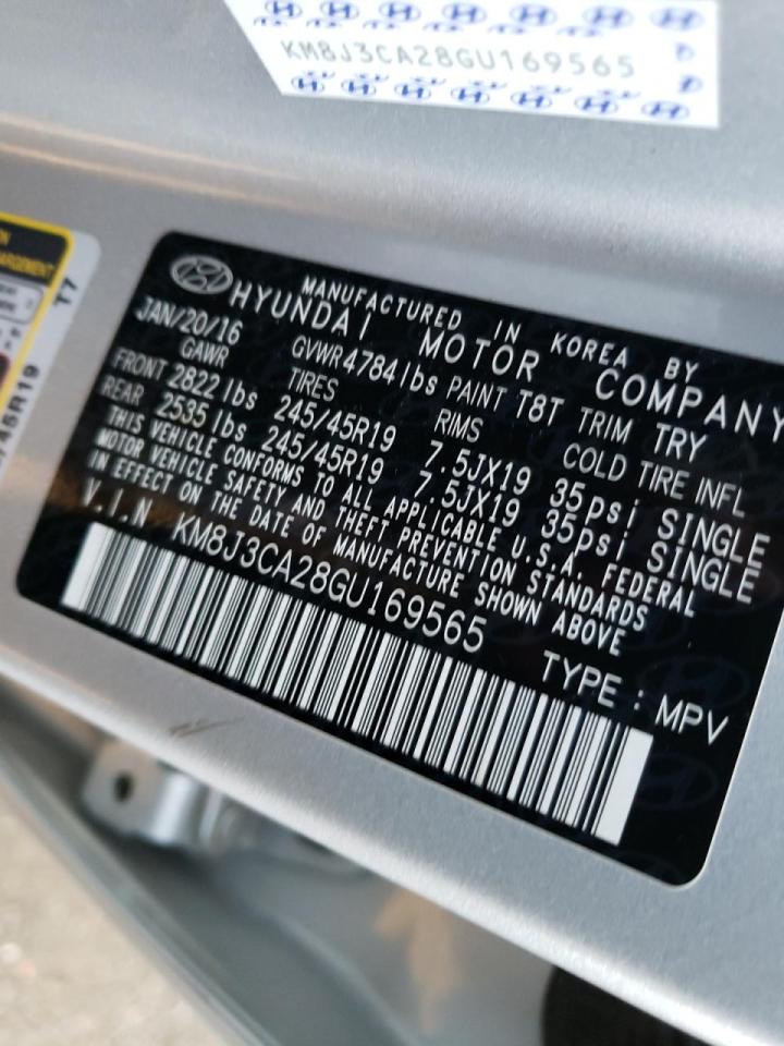Photo 10 from auction – 2016 HYUNDAI TUCSON LIM with VIN KM8J3CA28GU169565