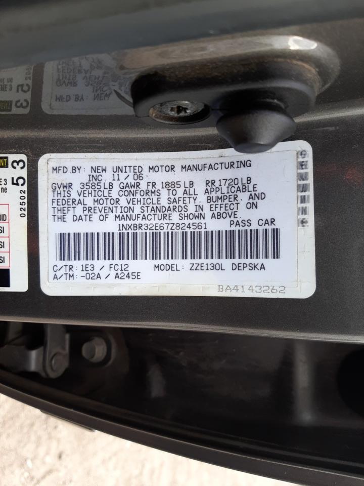 Photo 10 from auction – 2007 TOYOTA COROLLA CE with VIN 1NXBR32E67Z824561