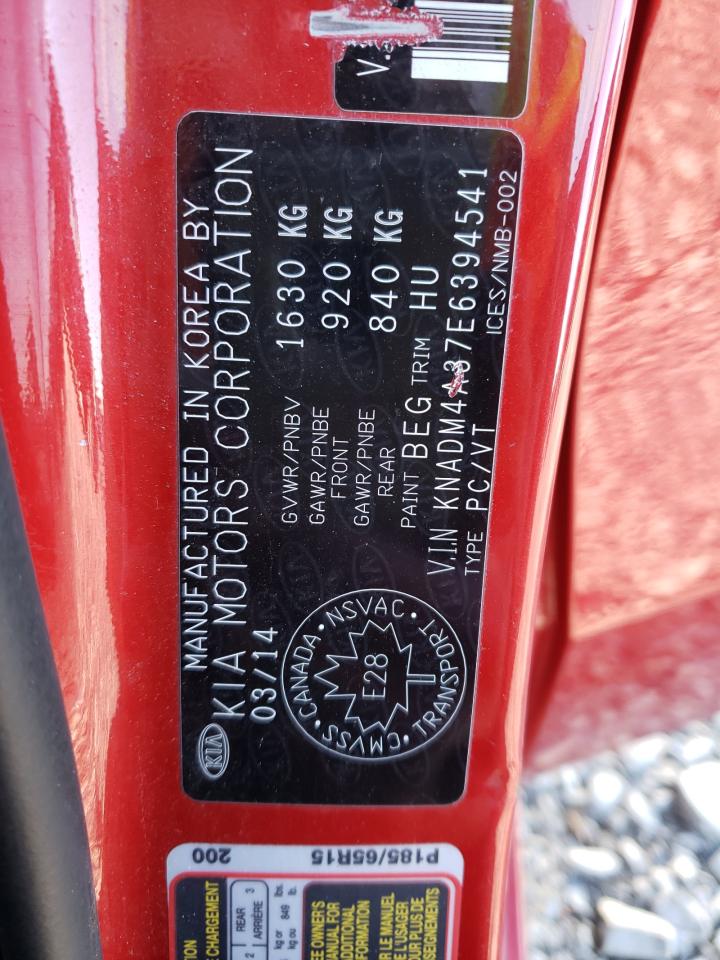 Photo 10 from auction – 2014 KIA RIO LX with VIN KNADM4A37E6394541