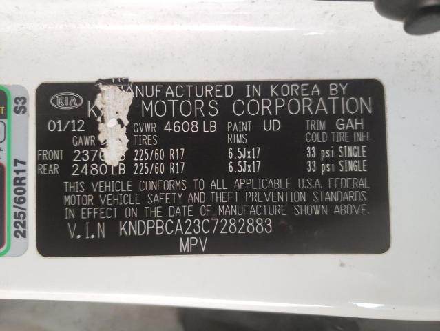 Photo 10 from auction – 2012 KIA SPORTAGE with VIN KNDPBCA23C7282883