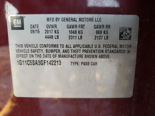 Photo 10 from auction – 2016 CHEVROLET MALIBU LIM with VIN 1G11C5SA3GF142213