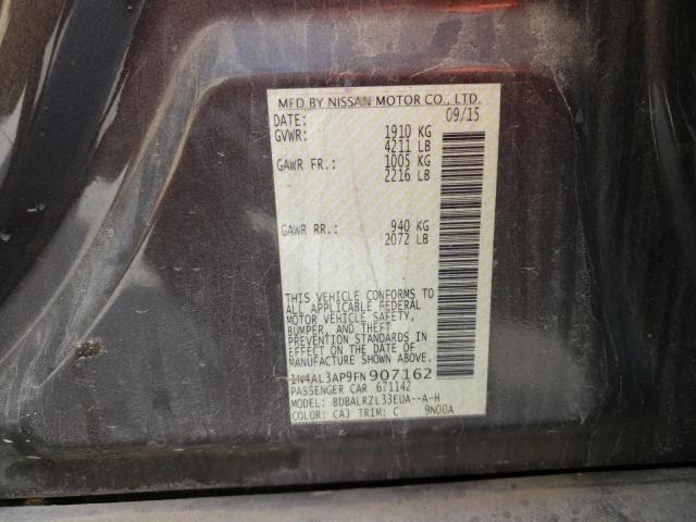 Photo 10 from auction – 2015 NISSAN ALTIMA 2.5 with VIN 1N4AL3AP9FN907162