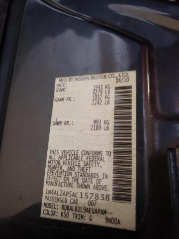 Photo 10 from auction – 2010 NISSAN ALTIMA BAS with VIN 1N4AL2AP5AC157838