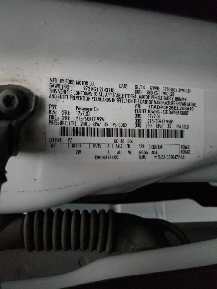 Photo 10 from auction – 2014 FORD FOCUS SE with VIN 1FADP3F26EL253410