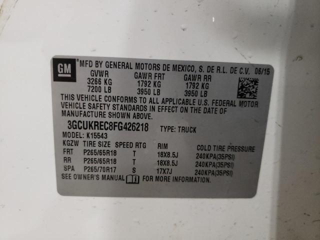 Photo 10 from auction – 2015 CHEVROLET SILVERADO with VIN 3GCUKREC8FG426218