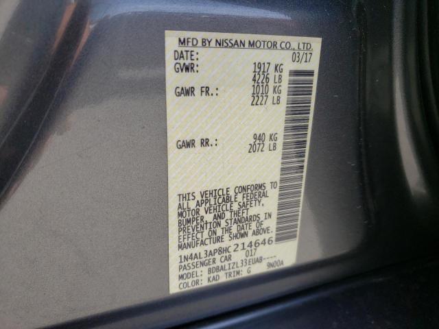 Photo 10 from auction – 2017 NISSAN ALTIMA 2.5 with VIN 1N4AL3AP8HC214646
