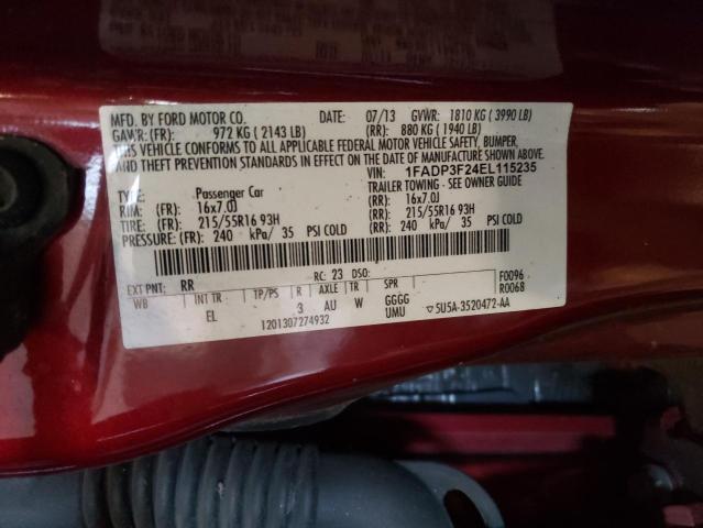 Photo 10 from auction – 2014 FORD FOCUS SE with VIN 1FADP3F24EL115235