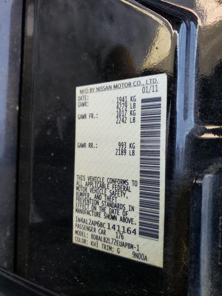 Photo 10 from auction – 2011 NISSAN ALTIMA BAS with VIN 1N4AL2AP6BC141164