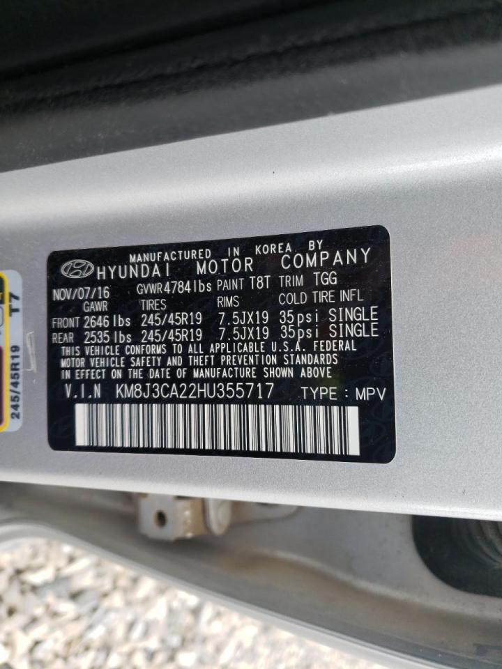 Photo 10 from auction – 2017 HYUNDAI TUCSON LIM with VIN KM8J3CA22HU355717