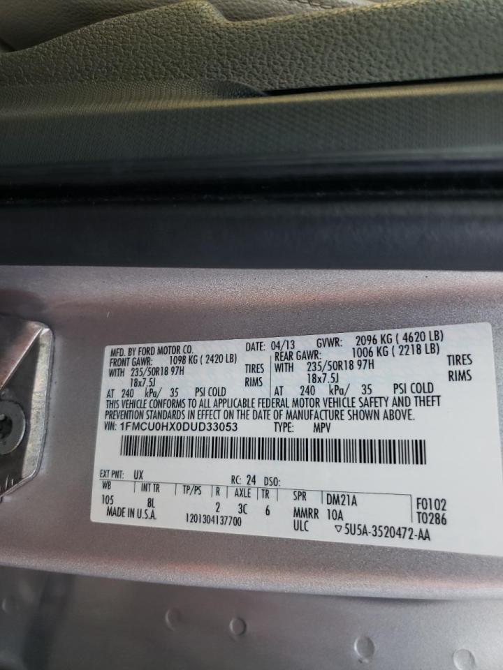Photo 10 from auction – 2013 FORD ESCAPE SEL with VIN 1FMCU0HX0DUD33053