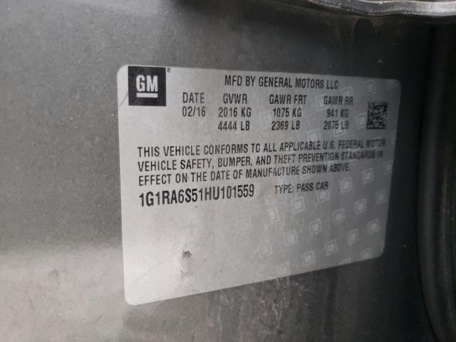 Photo 10 from auction – 2017 CHEVROLET VOLT LT with VIN 1G1RA6S51HU101559