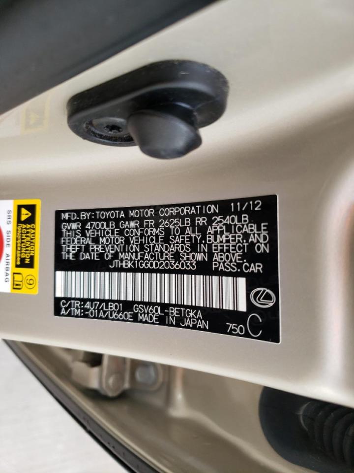 Photo 10 from auction – 2013 LEXUS ES 350 with VIN JTHBK1GG0D2036033
