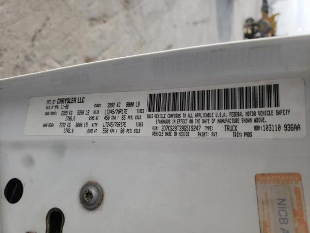 Photo 10 from auction – 2009 DODGE RAM 2500 with VIN 3D7KS28T39G519247