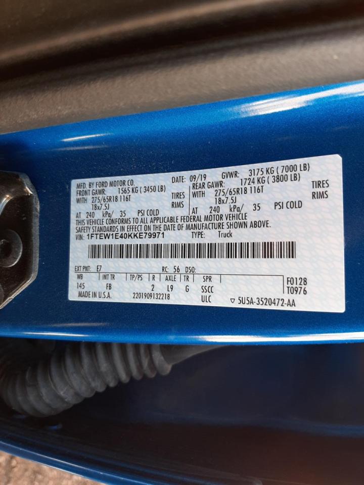 Photo 10 from auction – 2019 FORD F150 SUPER with VIN 1FTEW1E40KKE79971