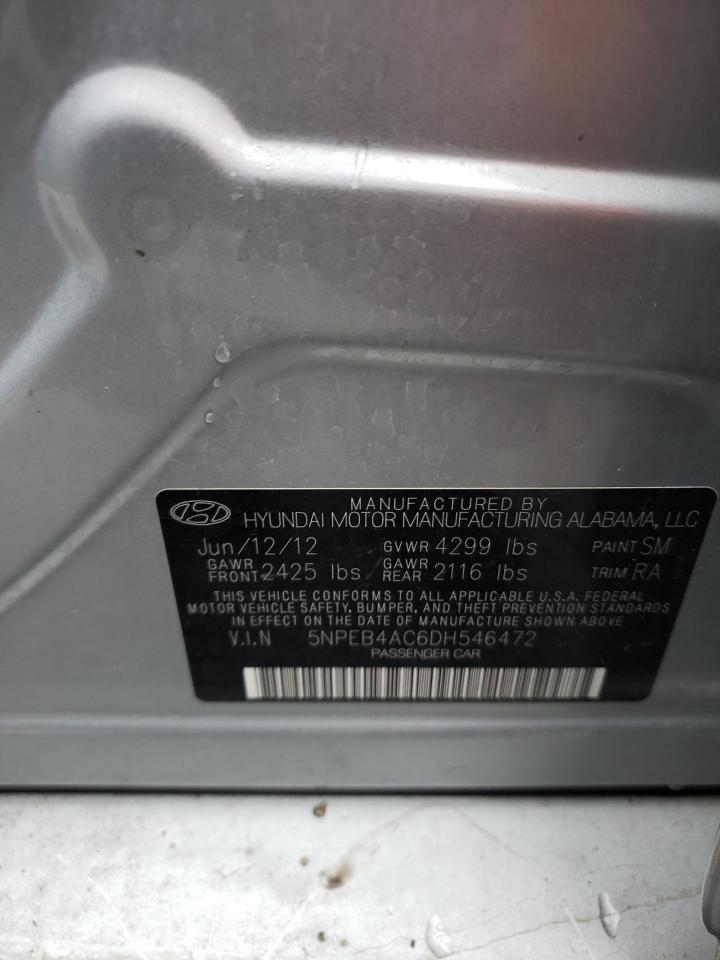 Photo 10 from auction – 2013 HYUNDAI SONATA GLS with VIN 5NPEB4AC6DH546472