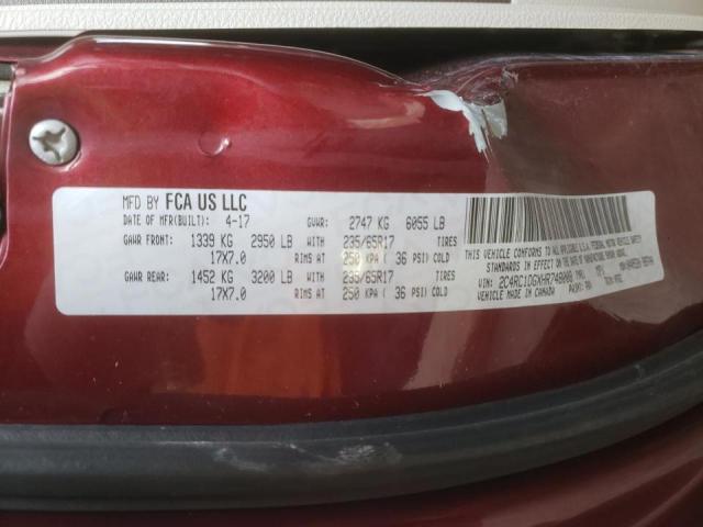 Photo 10 from auction – 2017 CHRYSLER PACIFICA T with VIN 2C4RC1DGXHR748008
