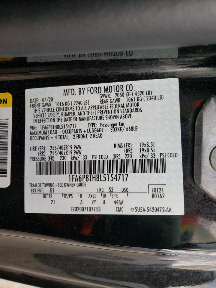 Photo 10 from auction – 2020 FORD MUSTANG with VIN 1FA6P8TH8L5154717