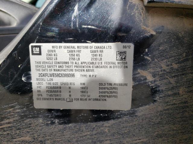 Photo 10 from auction – 2012 GMC TERRAIN SL with VIN 2GKFLWE58C6389396