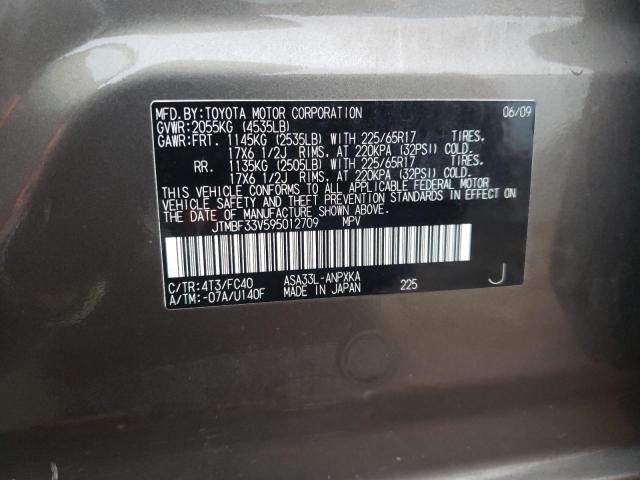 Photo 10 from auction – 2009 TOYOTA RAV4 with VIN JTMBF33V595012709