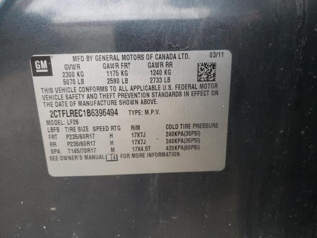 Photo 10 from auction – 2011 GMC TERRAIN SL with VIN 2CTFLREC1B6396494