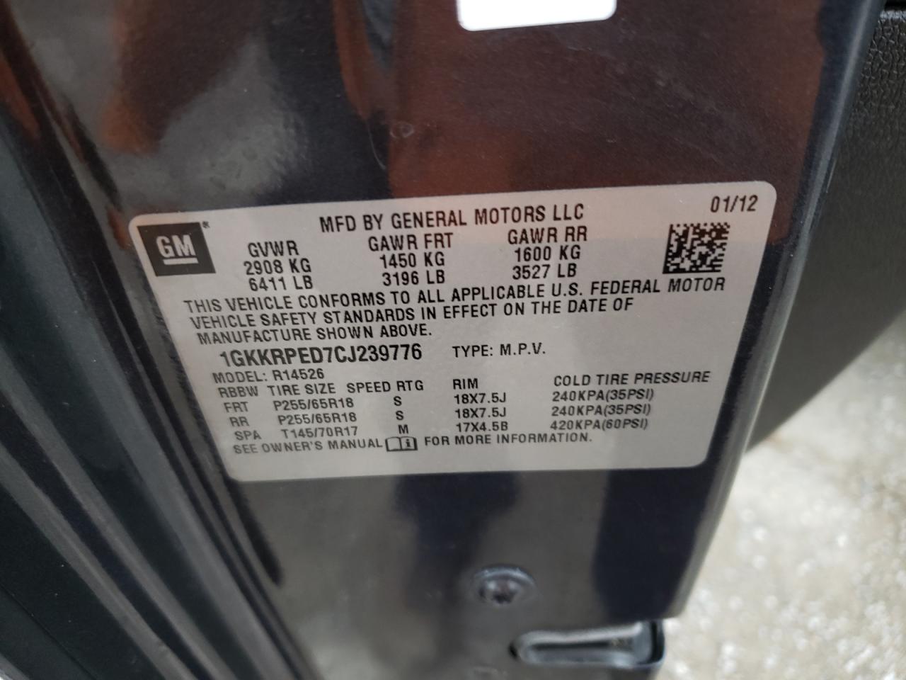 Photo 10 from auction – 2012 GMC ACADIA SLE with VIN 1GKKRPED7CJ239776