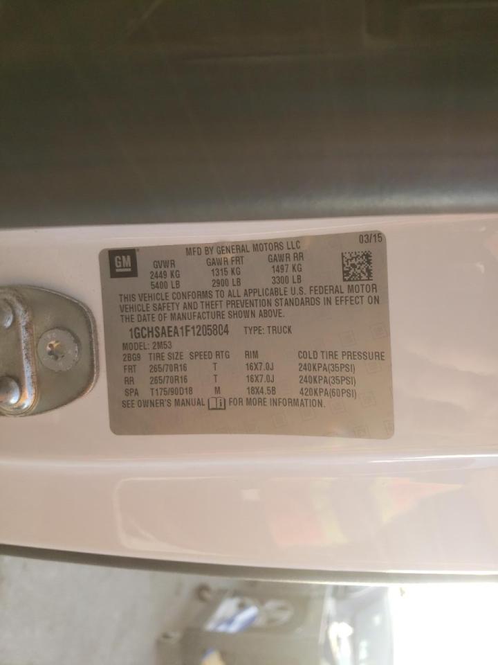 Photo 10 from auction – 2015 CHEVROLET COLORADO with VIN 1GCHSAEA1F1205804