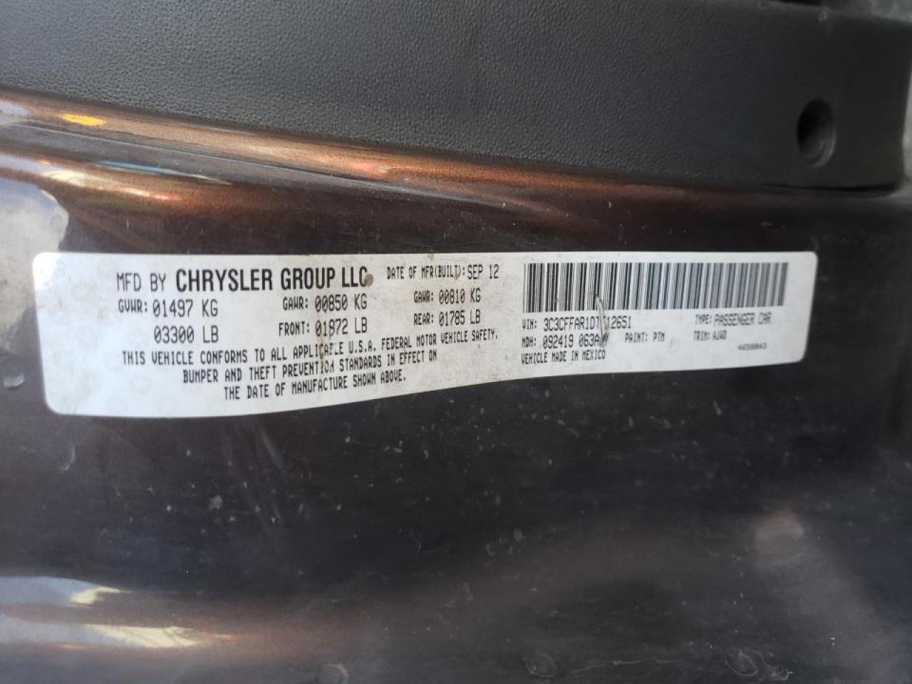 Photo 10 from auction – 2013 FIAT 500 POP with VIN 3C3CFFAR1DT512651