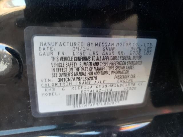 Photo 10 from auction – 2015 NISSAN VERSA S with VIN 3N1CN7AP9FL852879