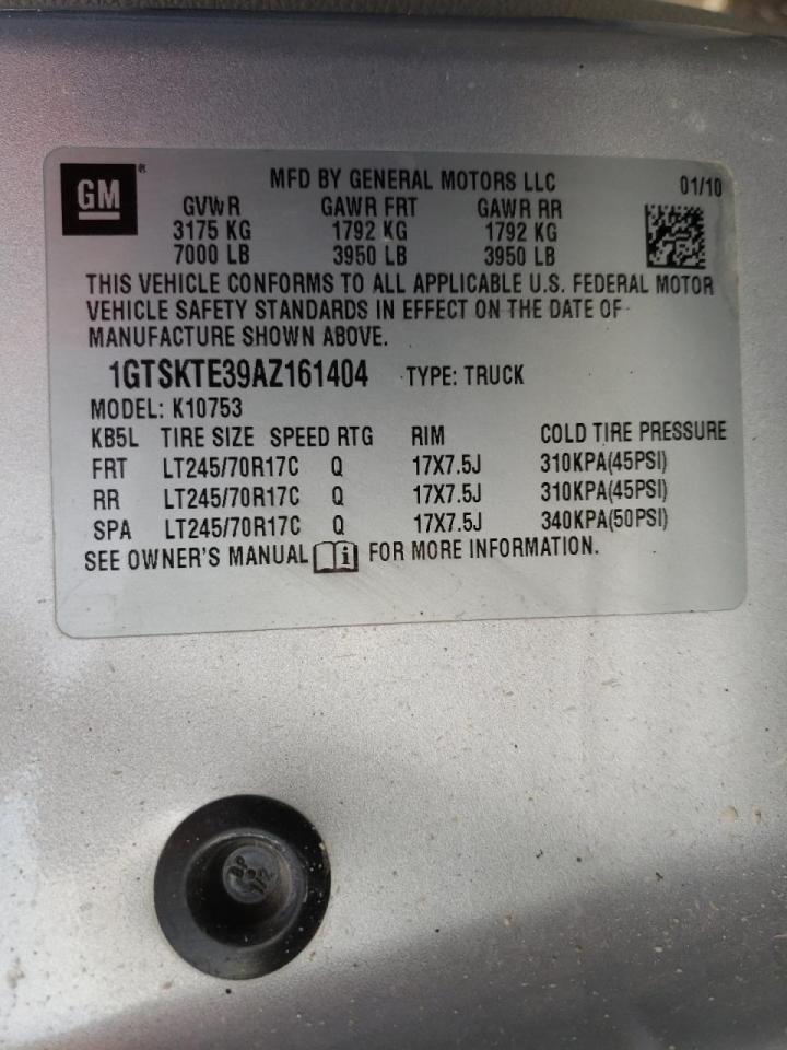 Photo 10 from auction – 2010 GMC SIERRA K15 with VIN 1GTSKTE39AZ161404