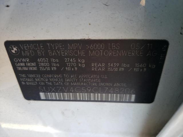Photo 10 from auction – 2012 BMW X5 XDRIVE3 with VIN 5UXZV4C59CL748206