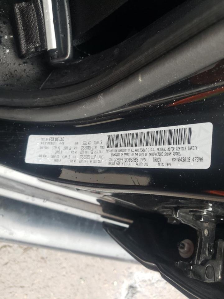 Photo 10 from auction – 2019 RAM 1500 BIG H with VIN 1C6SRFFT2KN857565