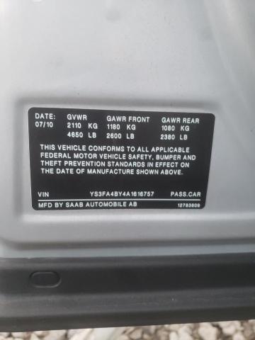 Photo 10 from auction – 2010 SAAB 9-3 2.0T with VIN YS3FA4BY4A1616757