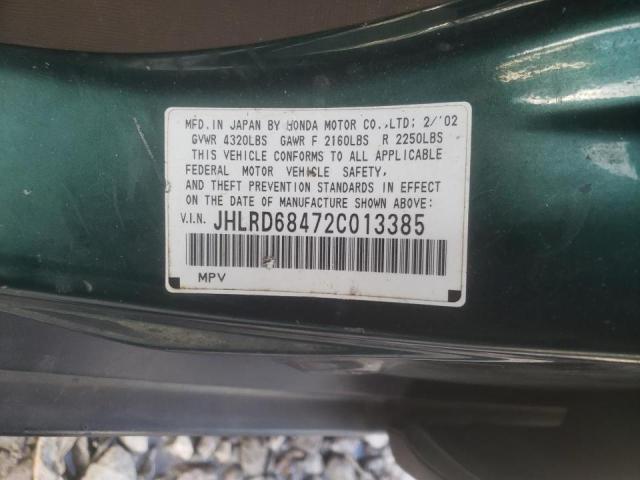 Photo 10 from auction – 2002 HONDA CR-V LX with VIN JHLRD68472C013385