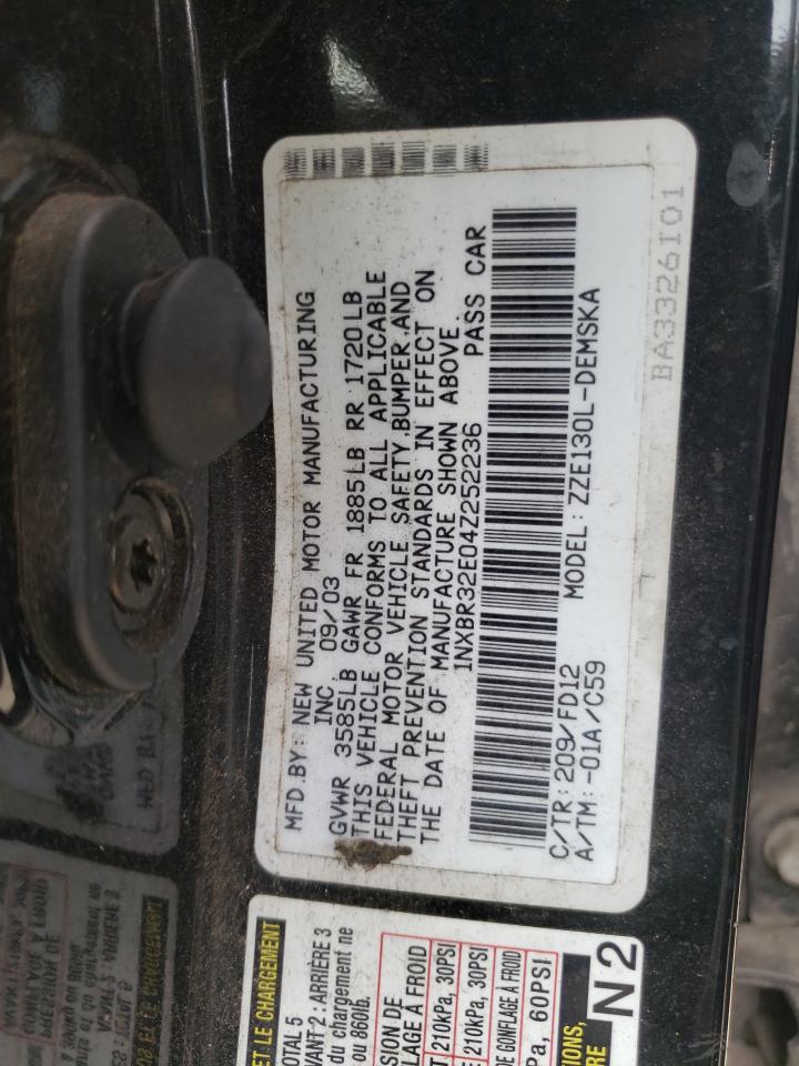 Photo 10 from auction – 2004 TOYOTA COROLLA CE with VIN 1NXBR32E04Z252236
