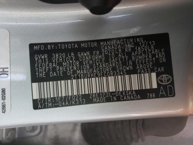 Photo 10 from auction – 2014 TOYOTA COROLLA L with VIN 2T1BURHE9EC083345